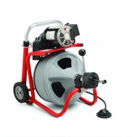 Immagine di Ridgid Stasatrice K-400 AUTOFEED, con guanti per stasatrici RIDGID, Cavo con "anima piena" ad avvolgimento integrale da 12 mm x 23 m, Set di utensili, 230 V 28103