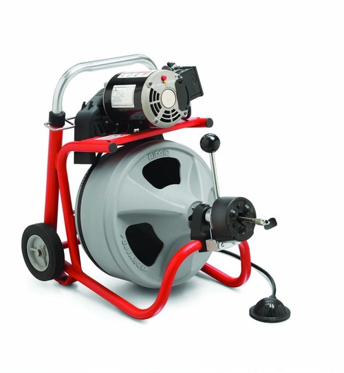 Immagine di Ridgid Stasatrice K-400 AUTOFEED, con guanti per stasatrici RIDGID, Cavo con "anima piena" ad avvolgimento integrale da 12 mm x 23 m, Set di utensili, 230 V 28103