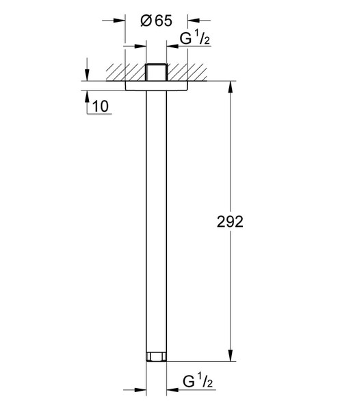 Braccio a soffitto  lunghezza 292 mm