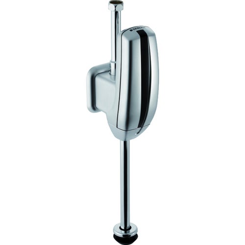 Immagine di Geberit comando per orinatoi con azionamento elettronico del risciacquo, funzionamento a batteria e allacciamento idrico dall'alto finitura cromo satinato 115.806.46.1