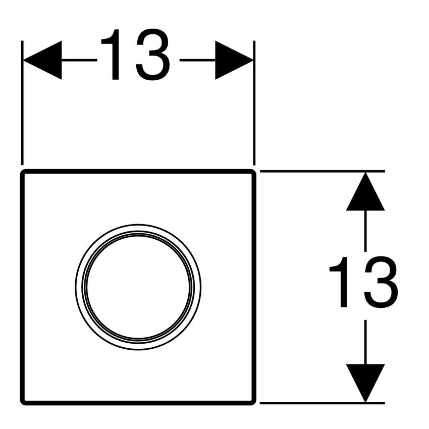 Immagine di Geberit comando per orinatoi con azionamento pneumatico del risciacquo, placca di comando tipo 01, finitura cromo lucido 116.011.21.5