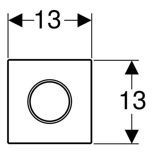 Immagine di Geberit comando per orinatoi con azionamento pneumatico del risciacquo, placca di comando tipo 10, colore bianco e anello cromo lucido 116.015.KJ.1
