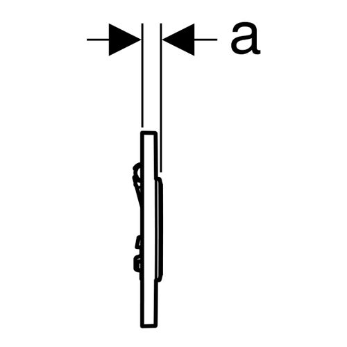 Immagine di Geberit comando per orinatoi con azionamento pneumatico del risciacquo, placca di comando tipo 10, finitura cromo spazzolato e anello cromo lucido 116.015.SN.1