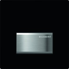 Immagine di Geberit comando per orinatoi con azionamento pneumatico del risciacquo, placca di comando tipo 50, colore nero intenso 116.016.DW.5