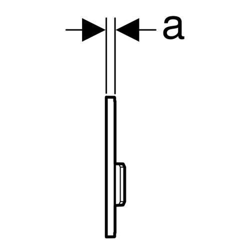 Immagine di Geberit comando per orinatoi con azionamento pneumatico del risciacquo, placca di comando tipo 50, finitura cromo spazzolato 116.016.GH.5