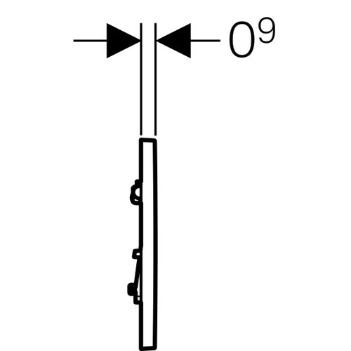 Immagine di Geberit comando per orinatoi con azionamento pneumatico del risciacquo, placca di comando tipo 30, colore bianco con profili design cromo lucido  116.017.KJ.1