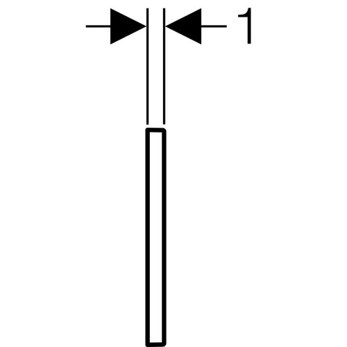 Immagine di Geberit comando per orinatoi con azionamento elettronico del risciacquo, funzionamento a batteria, placca di copertura tipo 50, finitura cromo spazzolato 116.036.GH.1
