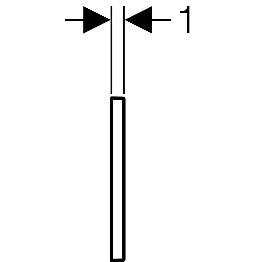 Immagine di Geberit comando per orinatoi con azionamento elettronico del risciacquo, funzionamento a batteria, placca di copertura tipo 50, finitura cromo spazzolato 116.036.GH.1