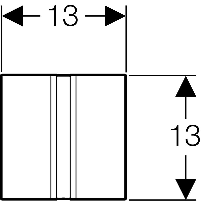 Immagine di Geberit comando per orinatoi con azionamento elettronico del risciacquo, funzionamento a batteria, placca di copertura tipo 50, finitura cromo spazzolato 116.036.GH.1