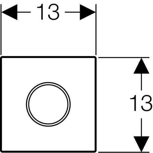 Immagine di Geberit comando per orinatoi con azionamento elettronico del risciacquo, funzionamento a batteria, placca di copertura tipo 10, finitura bianco con anello cromo lucido 116.035.KJ.1