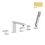 Immagine di Gessi ELEGANZA gruppo bordo vasca cinque fori con bocca di erogazione con deviatore e flessibile 1,50 m finitura gold CCP 46040#080
