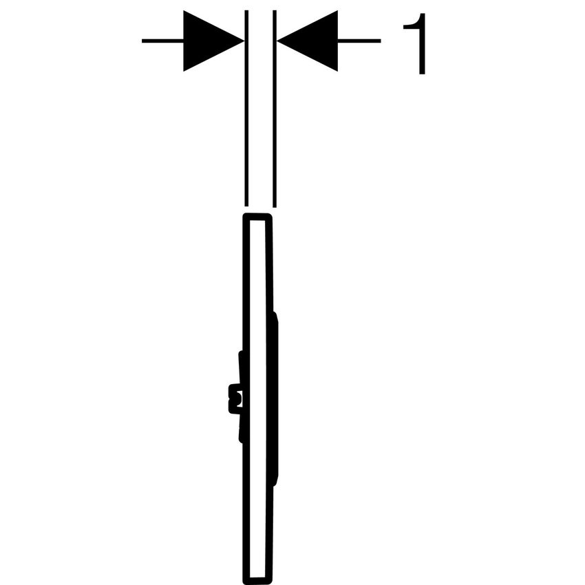 Immagine di Geberit comando per orinatoi con azionamento elettronico del risciacquo, funzionamento a batteria, placca di copertura tipo 10, finitura spazzolato con anello cromo lucido 116.035.SN.1