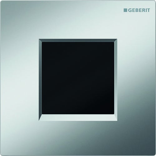 Immagine di Geberit comando per orinatoi con azionamento elettronico del risciacquo, funzionamento a batteria, placca di copertura tipo 30 finitura cromo satinato 116.037.KN.1