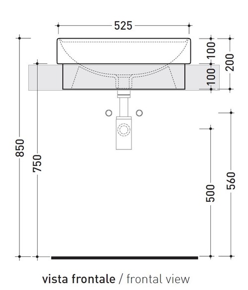 Immagine di Flaminia TWIN SET 52 lavabo 52 cm da incasso, monoforo, con troppopieno, colore bianco finitura lucido 5055