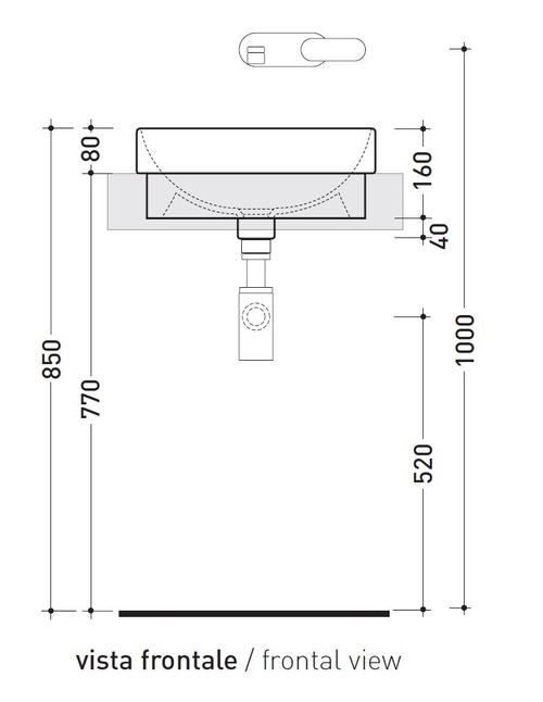 Immagine di Flaminia TWIN SET 42 lavabo 42 cm da incasso, senza piano rubinetteria, colore bianco finitura lucido 5055/42C