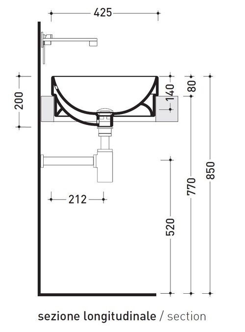 Immagine di Flaminia TWIN SET 42 lavabo 42 cm da incasso, senza piano rubinetteria, colore bianco finitura lucido 5055/42C