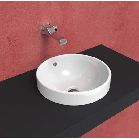 Immagine di Flaminia TWIN SET 42 lavabo 42 cm da incasso, senza piano rubinetteria, colore bianco finitura lucido 5055/42C