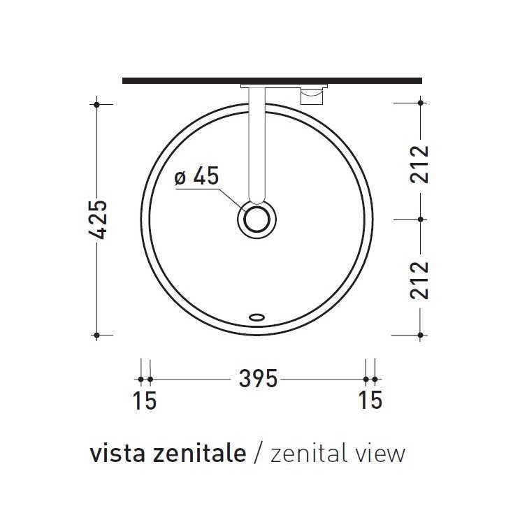 Immagine di Flaminia TWIN SET 42 lavabo 42 cm da incasso, senza piano rubinetteria, colore bianco finitura lucido 5055/42C