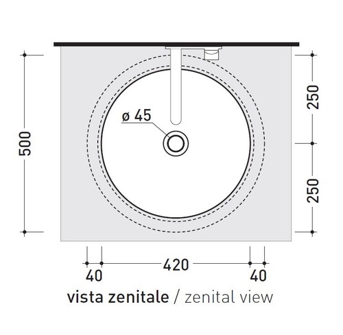 Immagine di Flaminia TWIN SET 42 lavabo 42 cm sottopiano, con troppopieno, colore bianco finitura lucido 5057