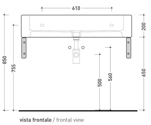 Immagine di Flaminia ACQUAGRANDE 100 lavabo da appoggio o sospeso 100 cm, colore bianco finitura lucido 5051