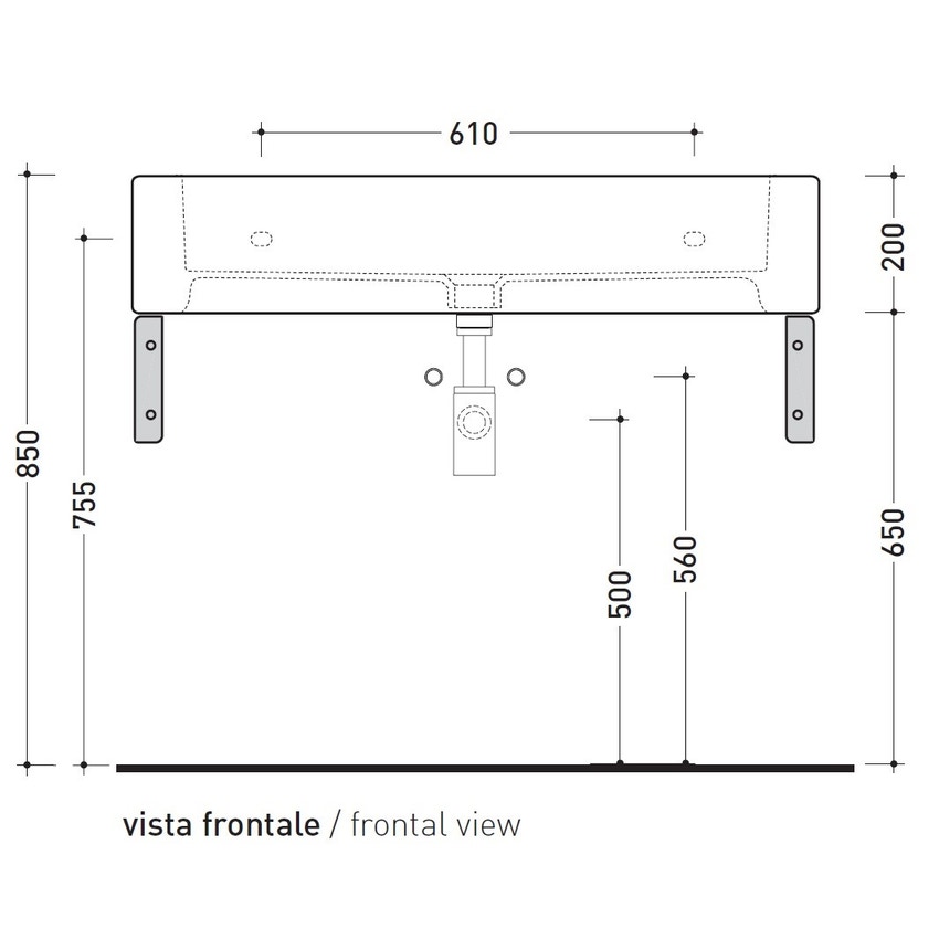 Immagine di Flaminia ACQUAGRANDE 100 lavabo da appoggio o sospeso 100 cm, colore bianco finitura lucido 5051
