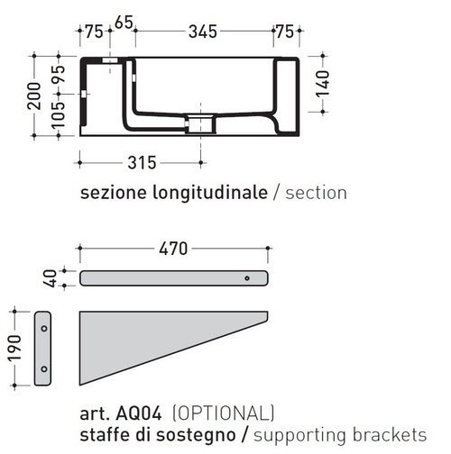 Immagine di Flaminia ACQUAGRANDE 100 lavabo da appoggio o sospeso 100 cm, colore bianco finitura lucido 5051