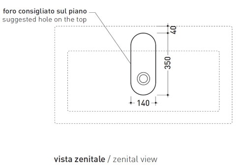 Immagine di Flaminia ACQUAGRANDE 100 lavabo da appoggio o sospeso 100 cm, colore bianco finitura lucido 5051