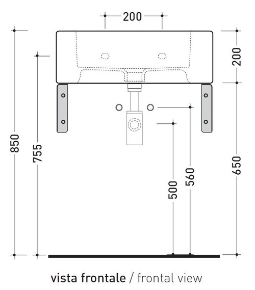 Immagine di Flaminia ACQUAGRANDE 60 lavabo da appoggio o sospeso 60 cm, colore bianco finitura lucido 5052