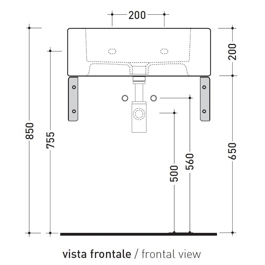 Immagine di Flaminia ACQUAGRANDE 60 lavabo da appoggio o sospeso 60 cm, colore bianco finitura lucido 5052