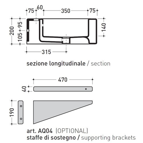 Immagine di Flaminia ACQUAGRANDE 60 lavabo da appoggio o sospeso 60 cm, colore bianco finitura lucido 5052
