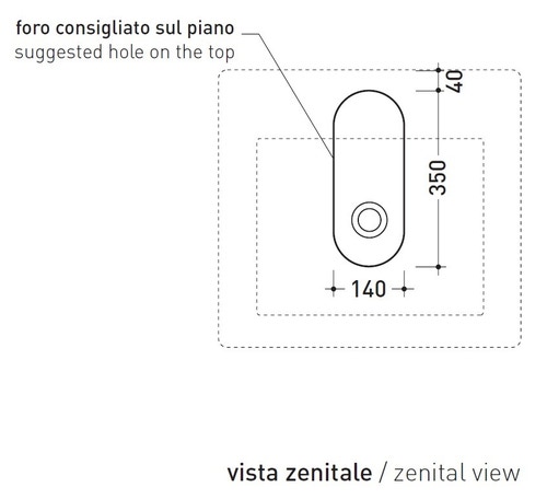 Immagine di Flaminia ACQUAGRANDE 60 lavabo da appoggio o sospeso 60 cm, colore bianco finitura lucido 5052