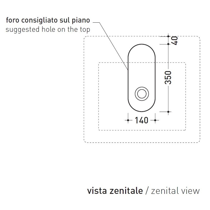 Immagine di Flaminia ACQUAGRANDE 60 lavabo da appoggio o sospeso 60 cm, colore bianco finitura lucido 5052