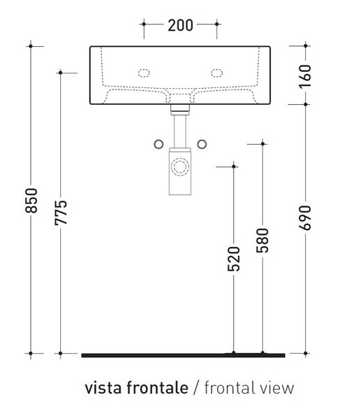 Immagine di Flaminia ACQUALIGHT lavabo da appoggio o sospeso 50 cm, colore bianco finitura lucido 5058