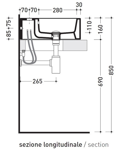 Immagine di Flaminia ACQUALIGHT lavabo da appoggio o sospeso 50 cm, colore bianco finitura lucido 5058