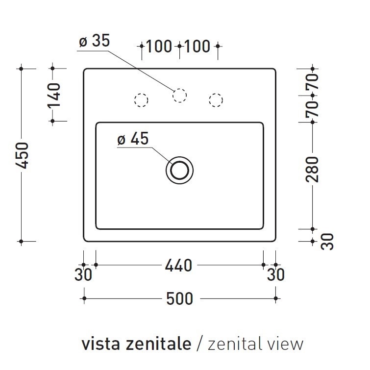 Immagine di Flaminia ACQUALIGHT lavabo da appoggio o sospeso 50 cm, colore bianco finitura lucido 5058