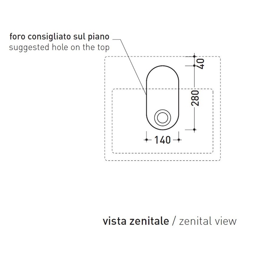 Immagine di Flaminia ACQUALIGHT lavabo da appoggio o sospeso 50 cm, colore bianco finitura lucido 5058