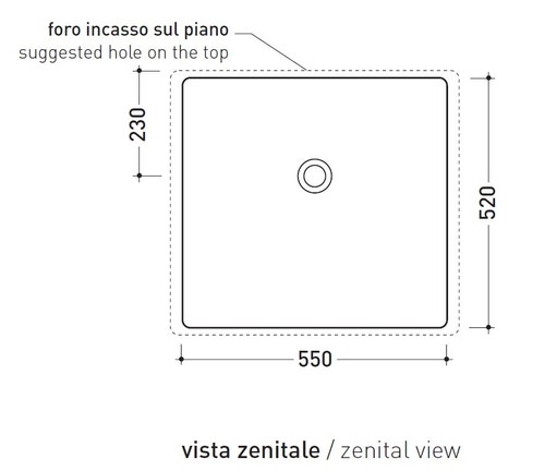 Immagine di Flaminia ACQUAGRANDE 60 lavabo da incasso 60 cm, colore bianco finitura lucido 5052/INC