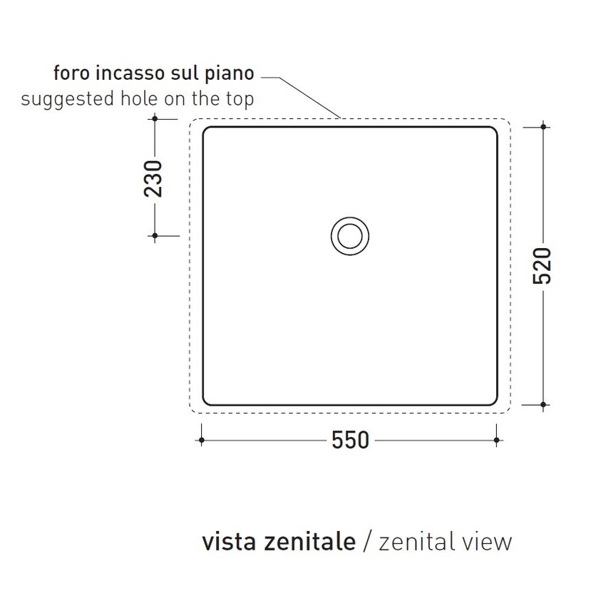 Immagine di Flaminia ACQUAGRANDE 60 lavabo da incasso 60 cm, colore bianco finitura lucido 5052/INC