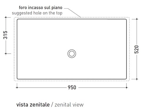Immagine di Flaminia ACQUAGRANDE 100 lavabo da incasso 100 cm, colore bianco finitura lucido 5051/INC