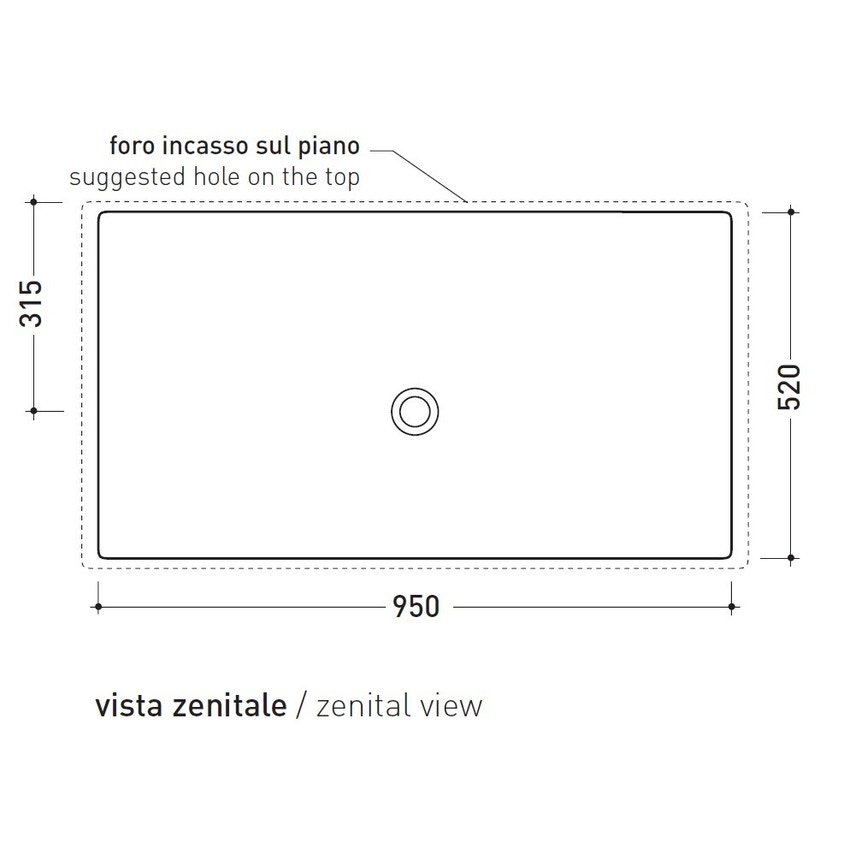 Immagine di Flaminia ACQUAGRANDE 100 lavabo da incasso 100 cm, colore bianco finitura lucido 5051/INC