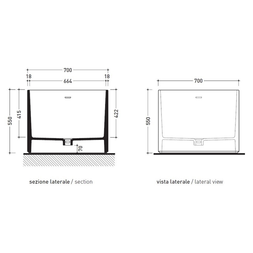 Immagine di Flaminia OVAL vasca 170 cm in pietraluce, colore bianco finitura lucido OV170B