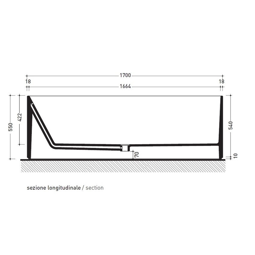 Immagine di Flaminia OVAL vasca 170 cm in pietraluce, colore bianco finitura lucido OV170B
