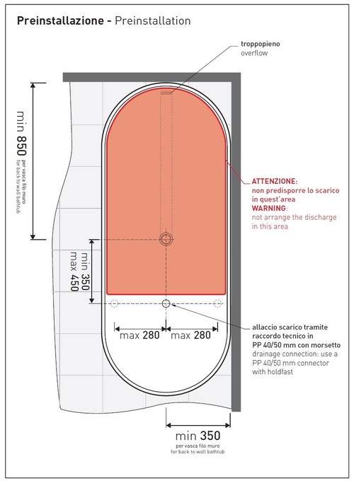 Immagine di Flaminia OVAL vasca 170 cm in pietraluce, colore bianco finitura lucido OV170B