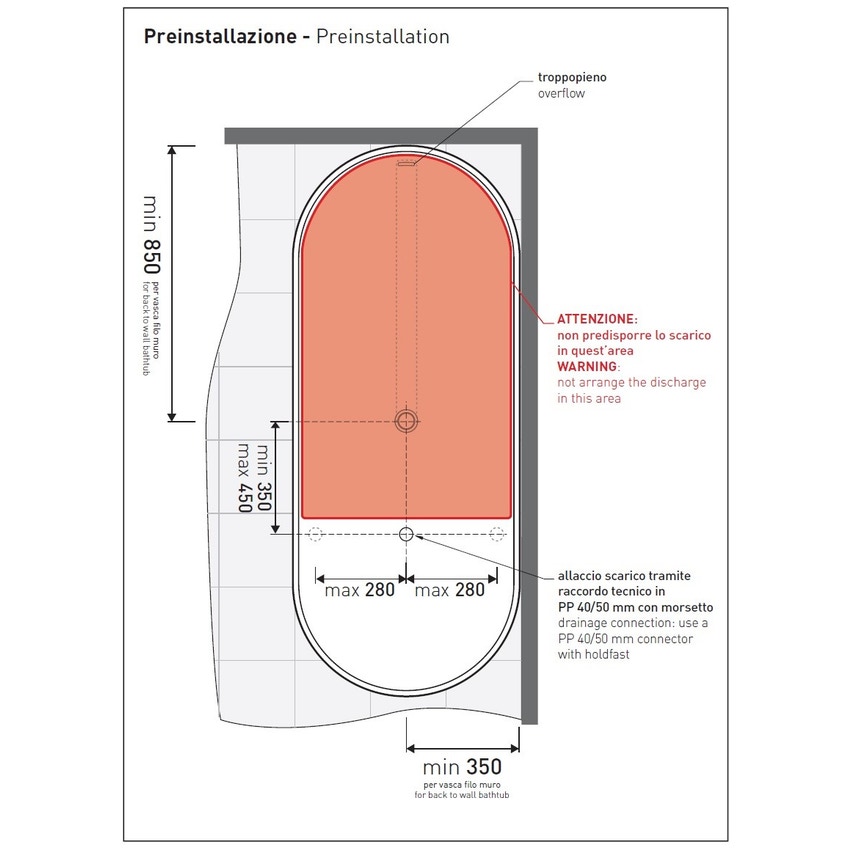 Immagine di Flaminia OVAL vasca 170 cm in pietraluce, colore bianco finitura lucido OV170B