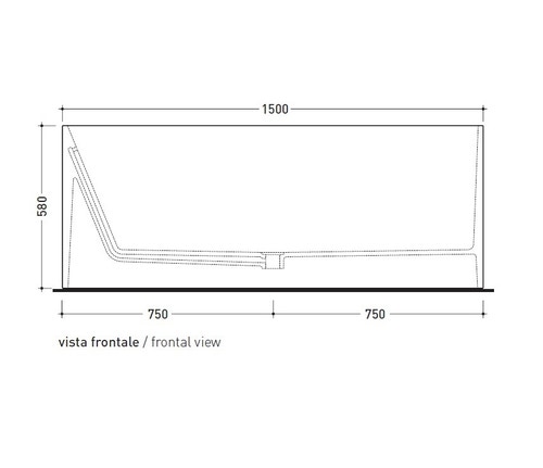 Immagine di Flaminia WASH 150  BICOLOR vasca 150 cm in pietraluce, freestanding, interno colore bianco finitura lucido, esterno colore nero finitura lucido MW150BNB