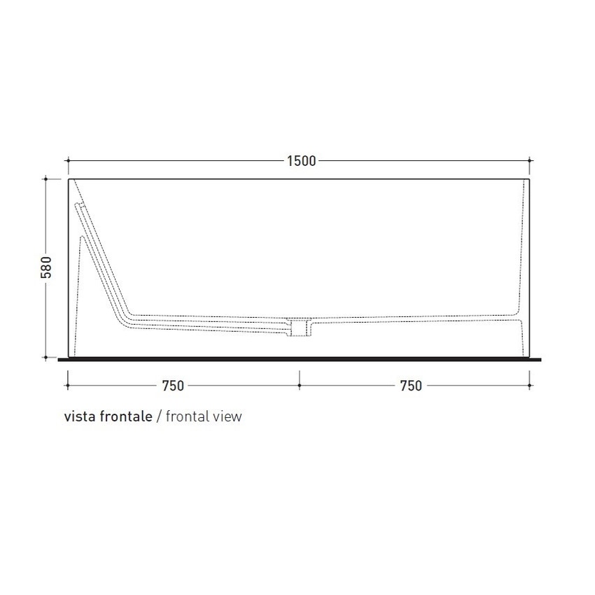 Immagine di Flaminia WASH 150  BICOLOR vasca 150 cm in pietraluce, freestanding, interno colore bianco finitura lucido, esterno colore nero finitura lucido MW150BNB