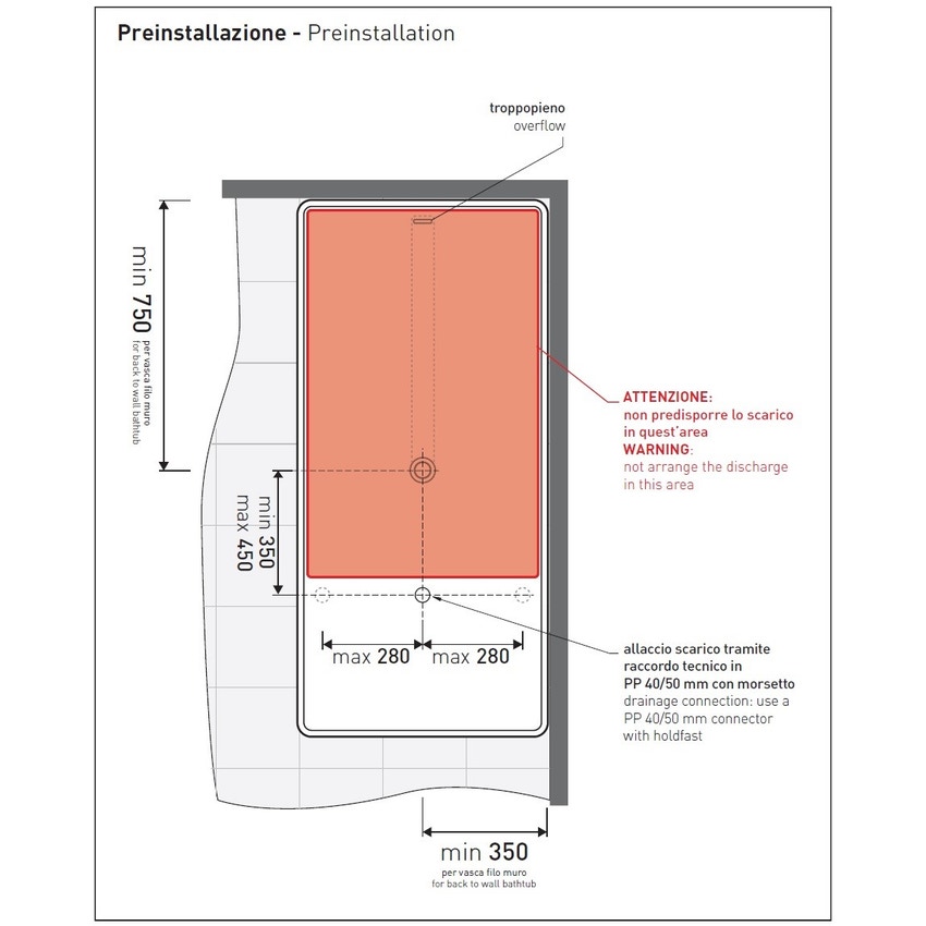 Immagine di Flaminia WASH 150  BICOLOR vasca 150 cm in pietraluce, freestanding, interno colore bianco finitura lucido, esterno colore nero finitura lucido MW150BNB