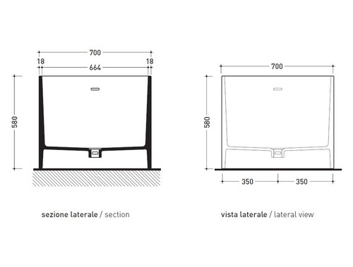 Immagine di Flaminia WASH 170 vasca 170 cm in pietraluce, freestanding, colore bianco finitura lucido MW170