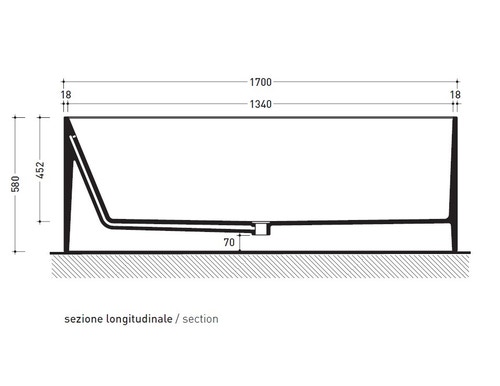 Immagine di Flaminia WASH 170 vasca 170 cm in pietraluce, freestanding, colore bianco finitura lucido MW170