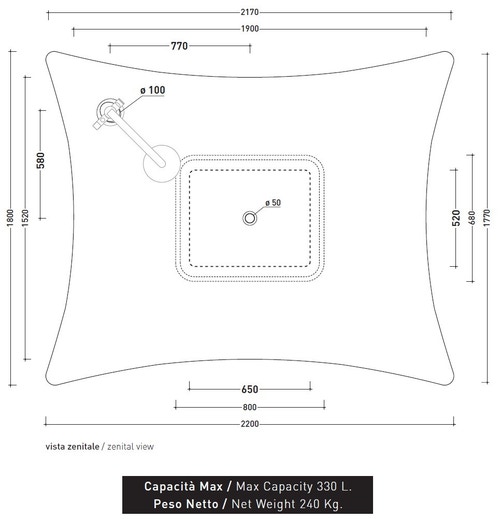 Immagine di Flaminia LEGGERA vasca da appoggio 210 cm, in pietraluce, senza troppopieno, colore bianco finitura lucido LG210B